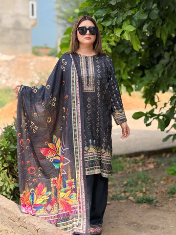 3 Piece -Multi Printed Color Premium Soft Lawn | ZB1023-SM