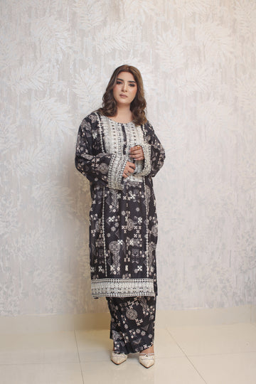 2 Piece - Black Color Soft Lawn Printed | ZB1006-SM