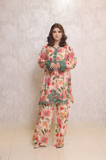 2 Piece - Peach Color Soft Lawn | ZB1021-SM