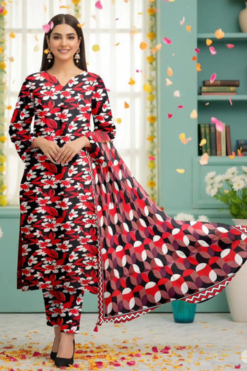 3 Piece Bana Doria Linuen Printed with Tana Dora Dupatta ZR-1320-WC