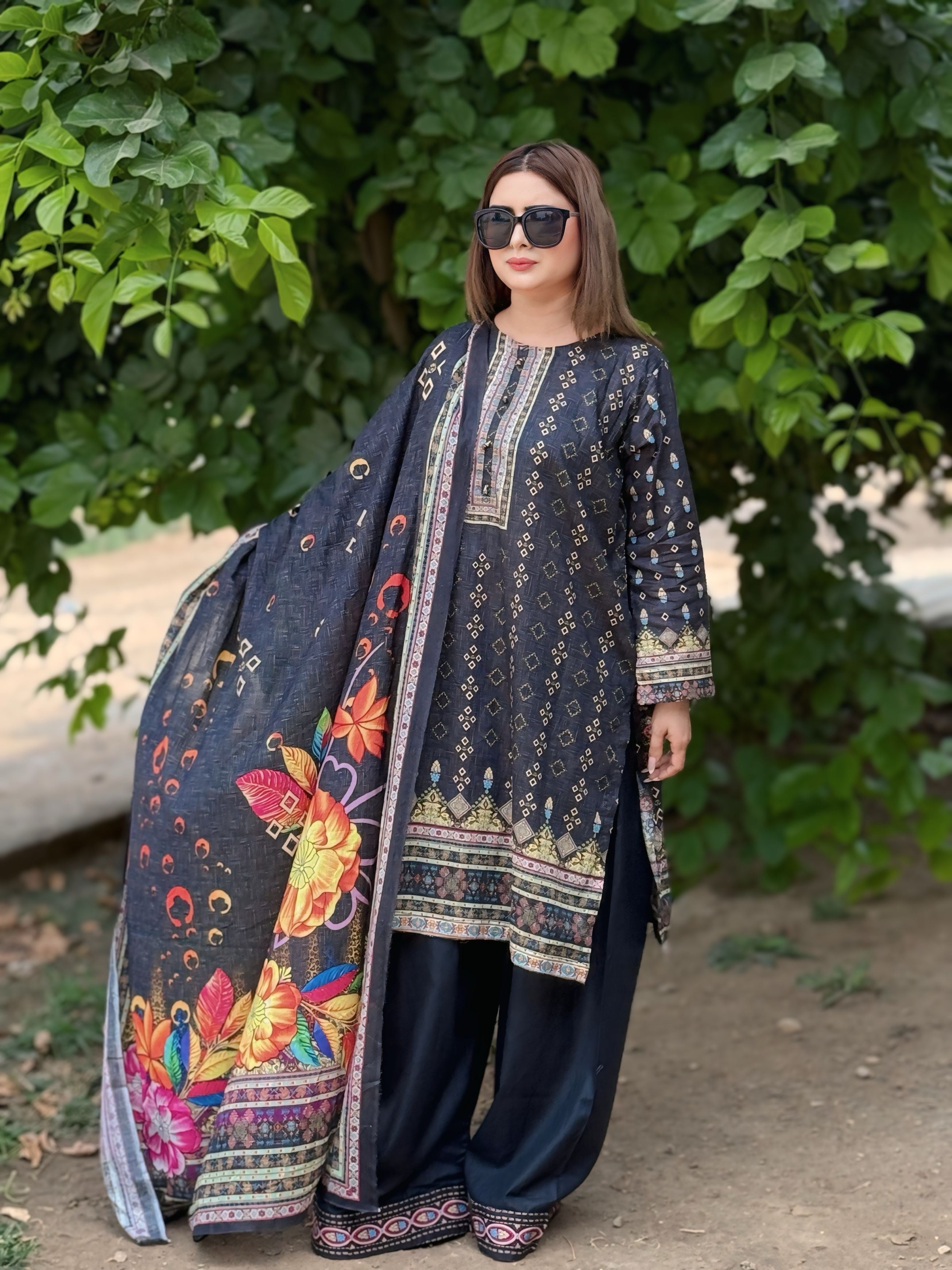 3 Piece -Multi Printed Color Premium Soft Lawn | ZB1023-SM