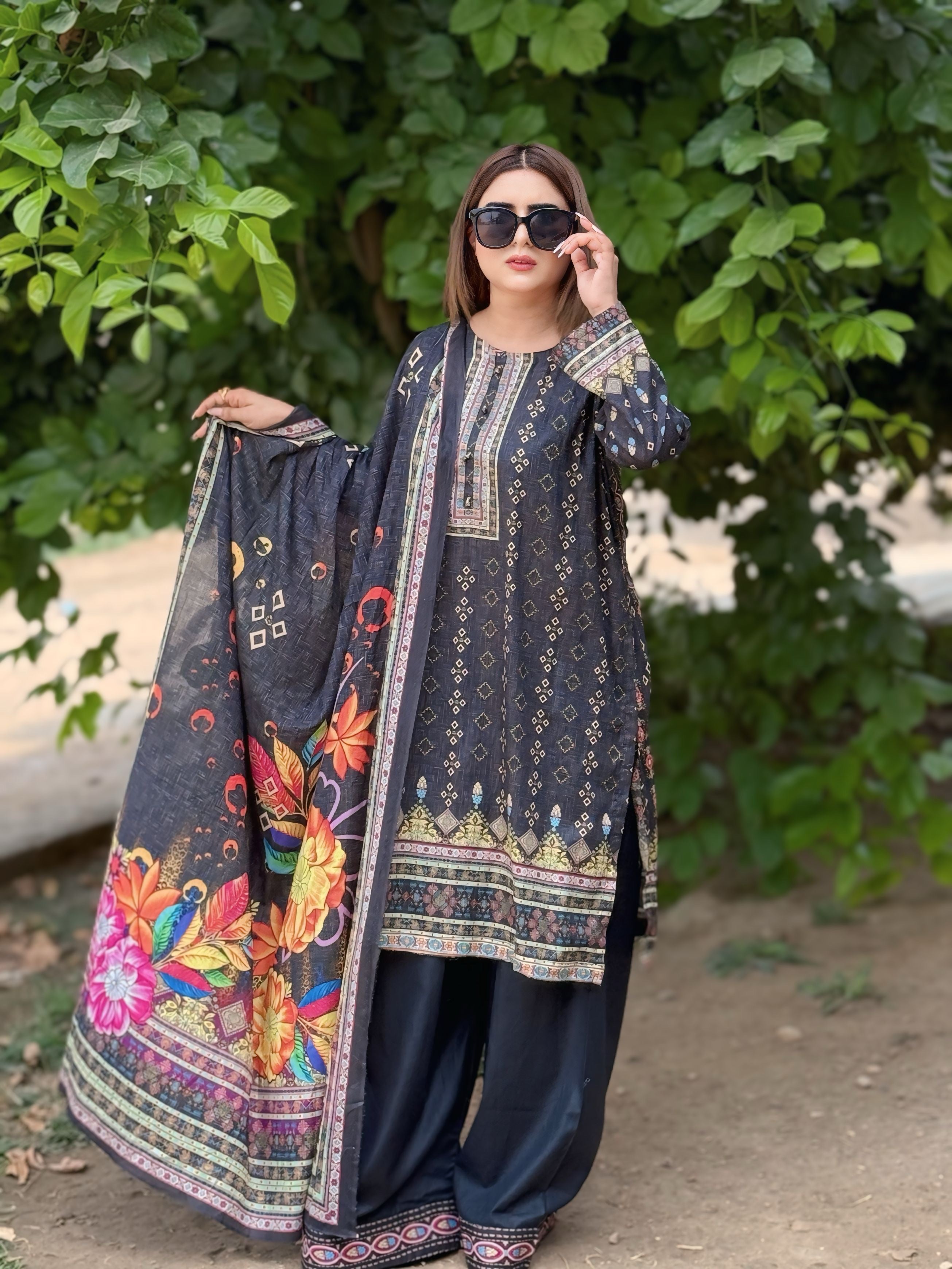 3 Piece -Multi Printed Color Premium Soft Lawn | ZB1023-SM