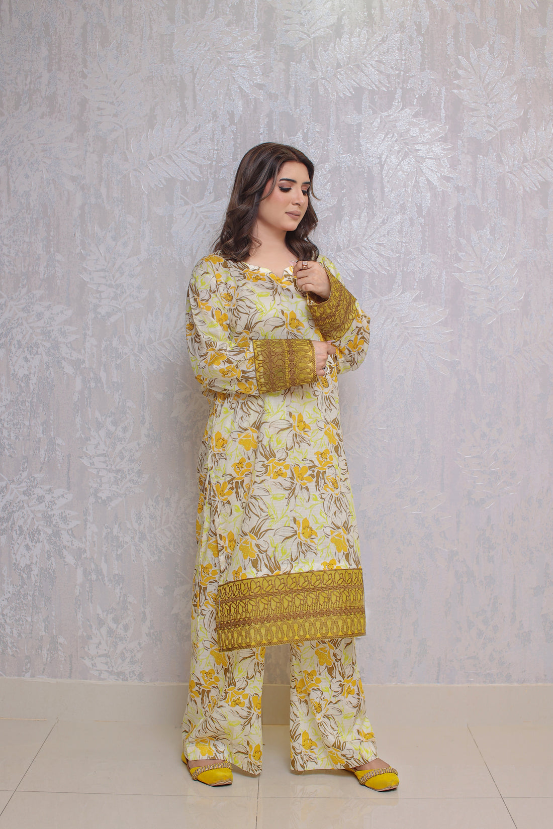 2 Piece - Off White Color Soft Lawn Tana-Bana | ZB1009-SM