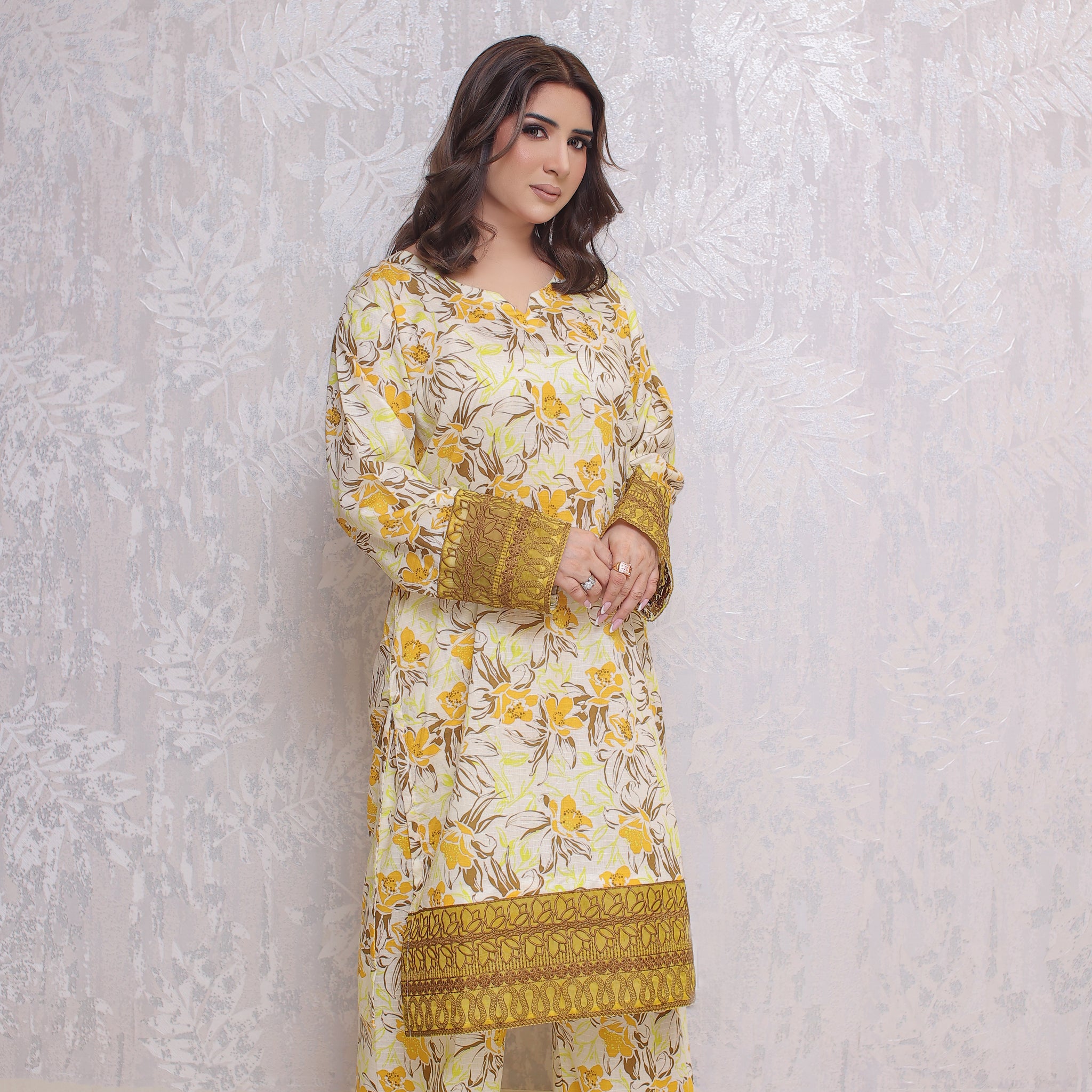2 Piece - Off White Color Soft Lawn Tana-Bana | ZB1009-SM