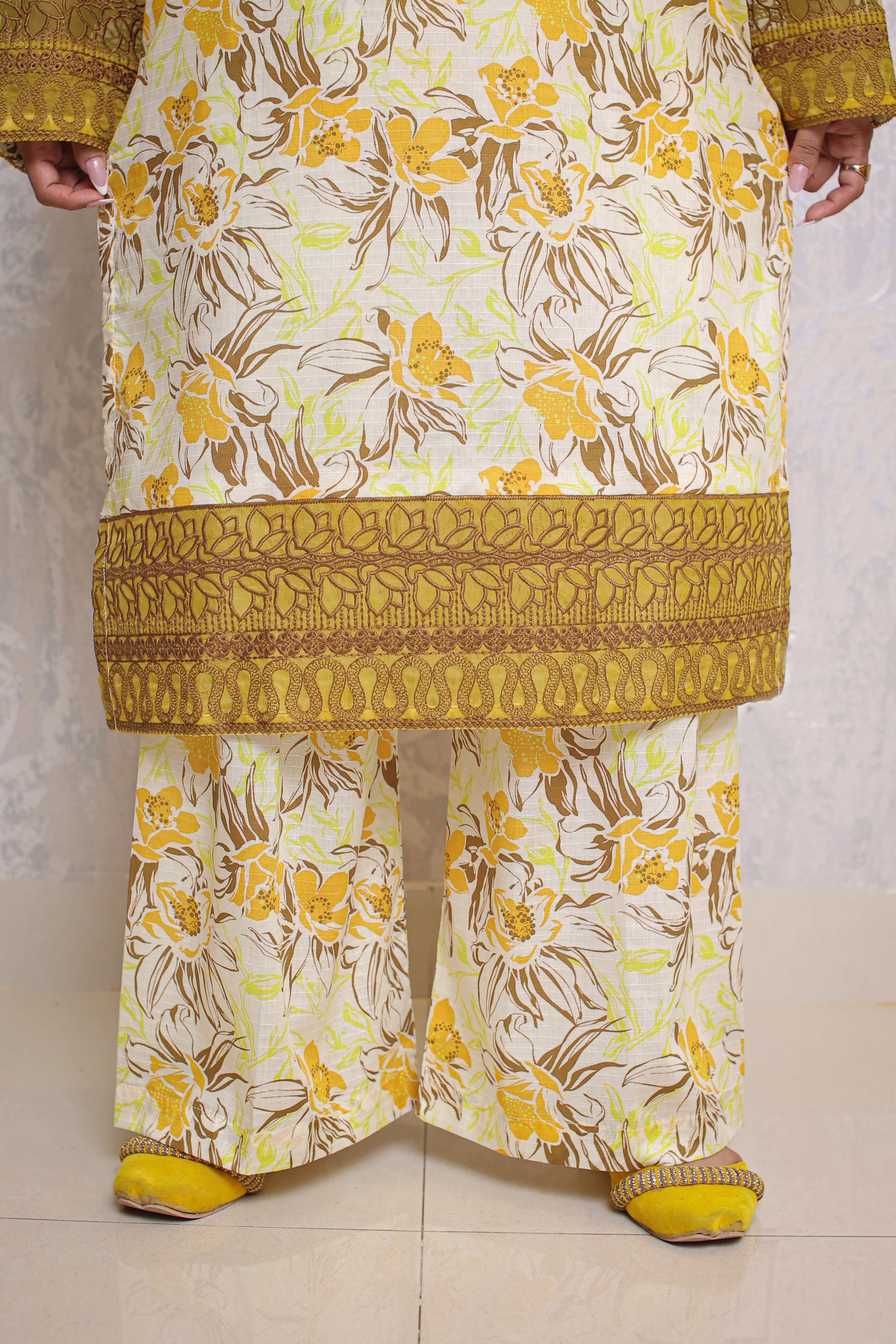 2 Piece - Off White Color Soft Lawn Tana-Bana | ZB1009-SM