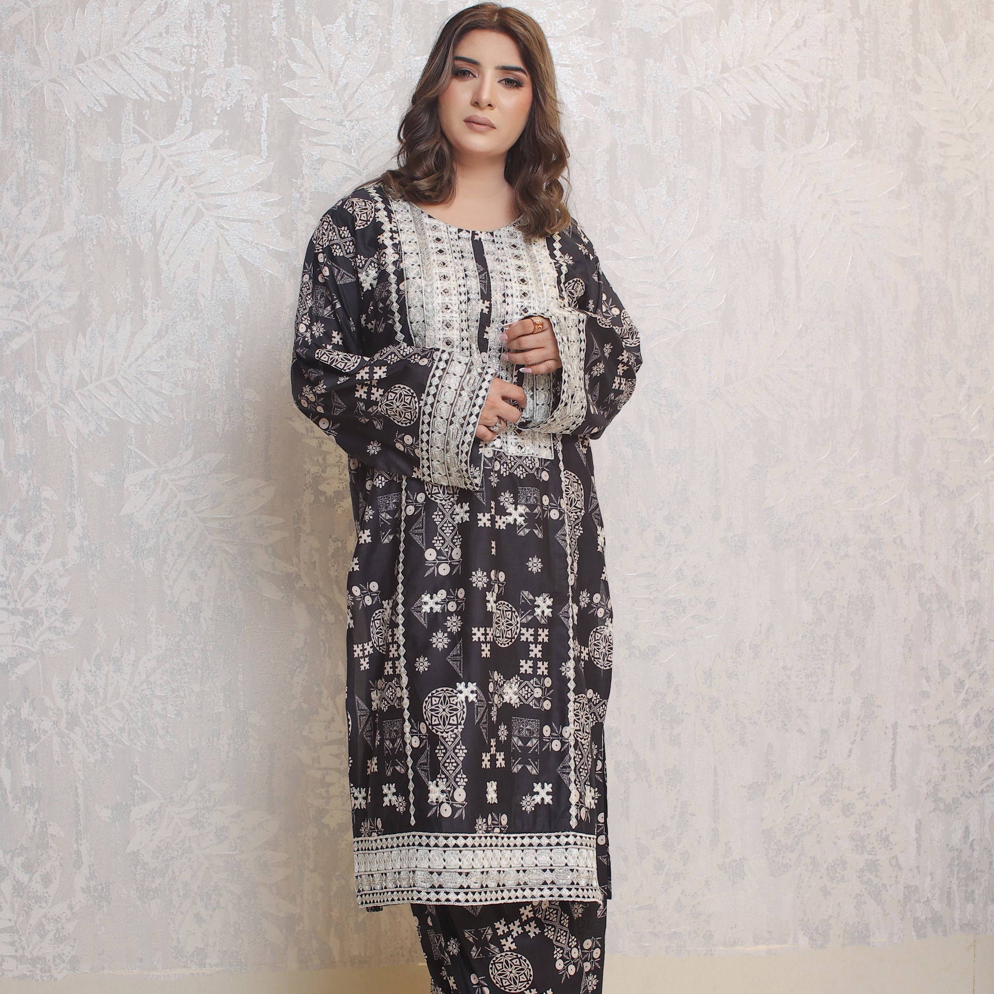 2 Piece - Black Color Soft Lawn Printed | ZB1006-SM