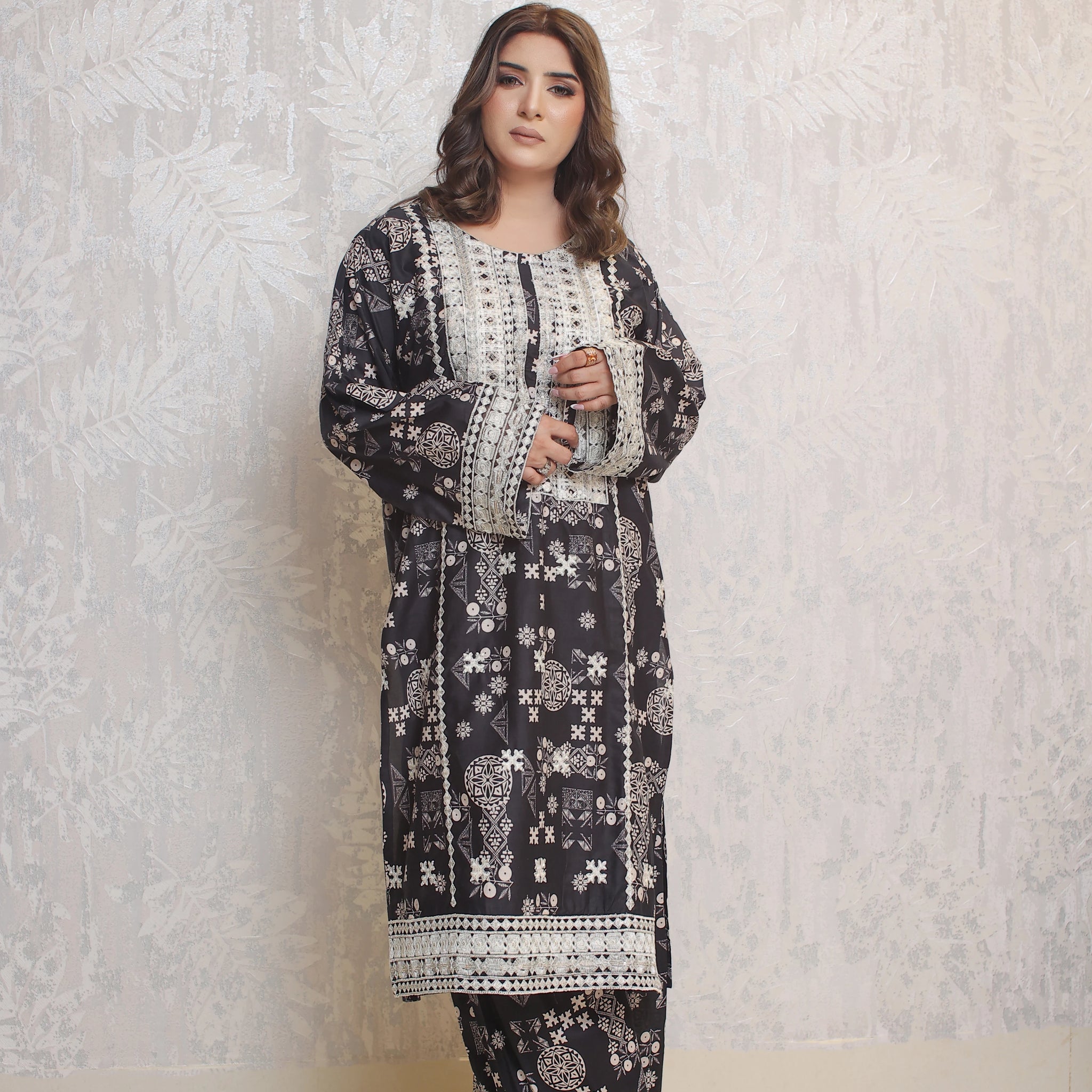 2 Piece - Black Color Soft Lawn Printed | ZB1006-SM