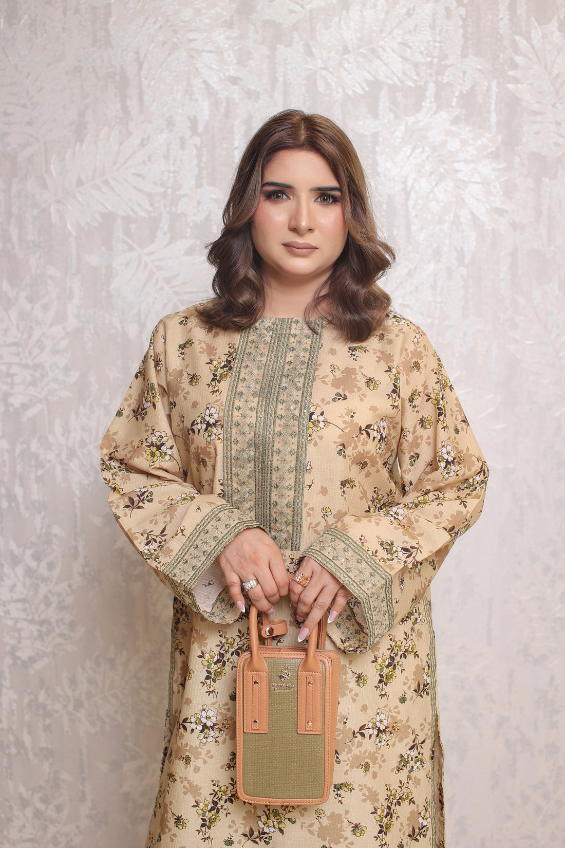 2 Piece - Beige Color Soft Lawn Suit | ZB1018-SM