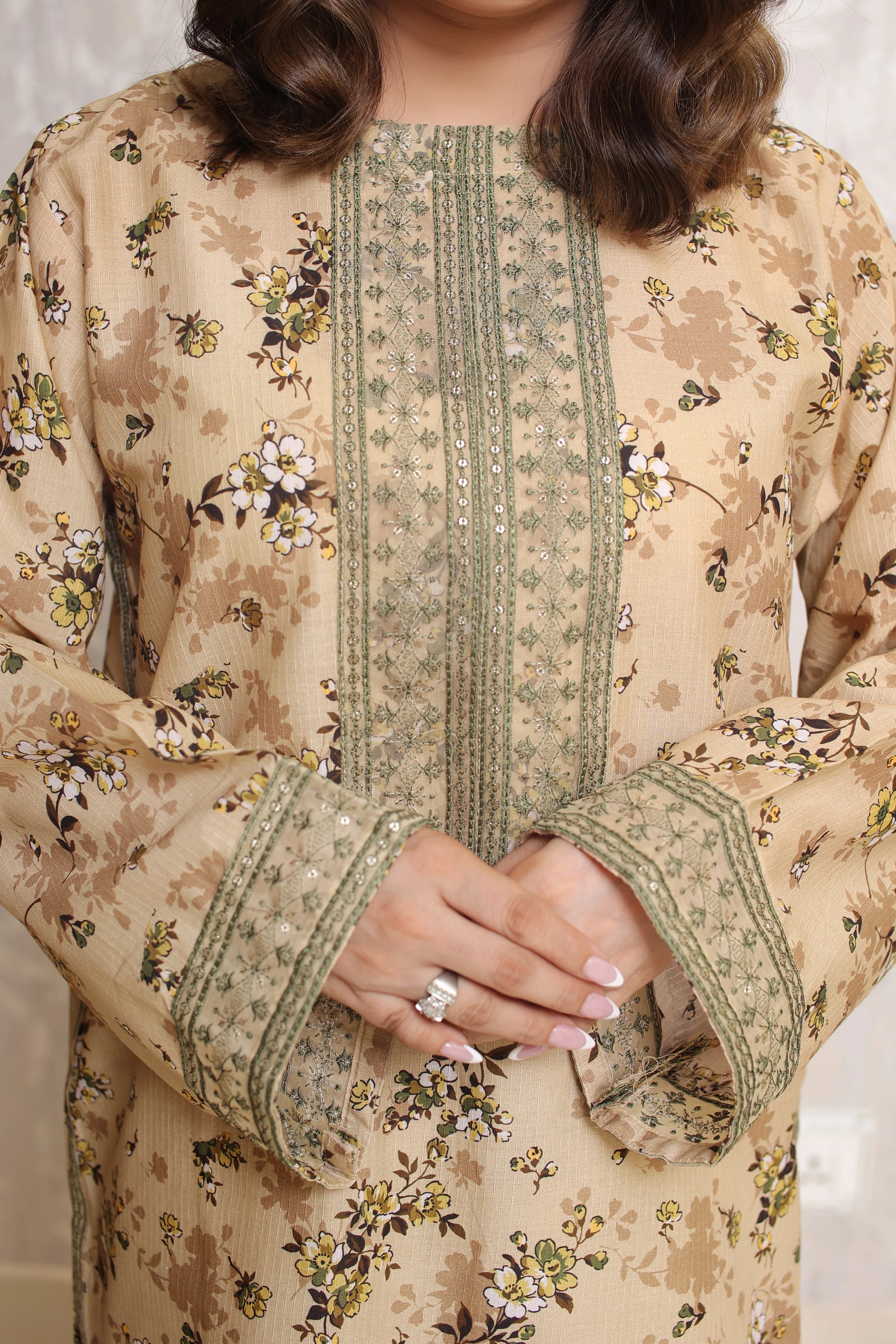 2 Piece - Beige Color Bana Doria Suit | ZB1018-SM