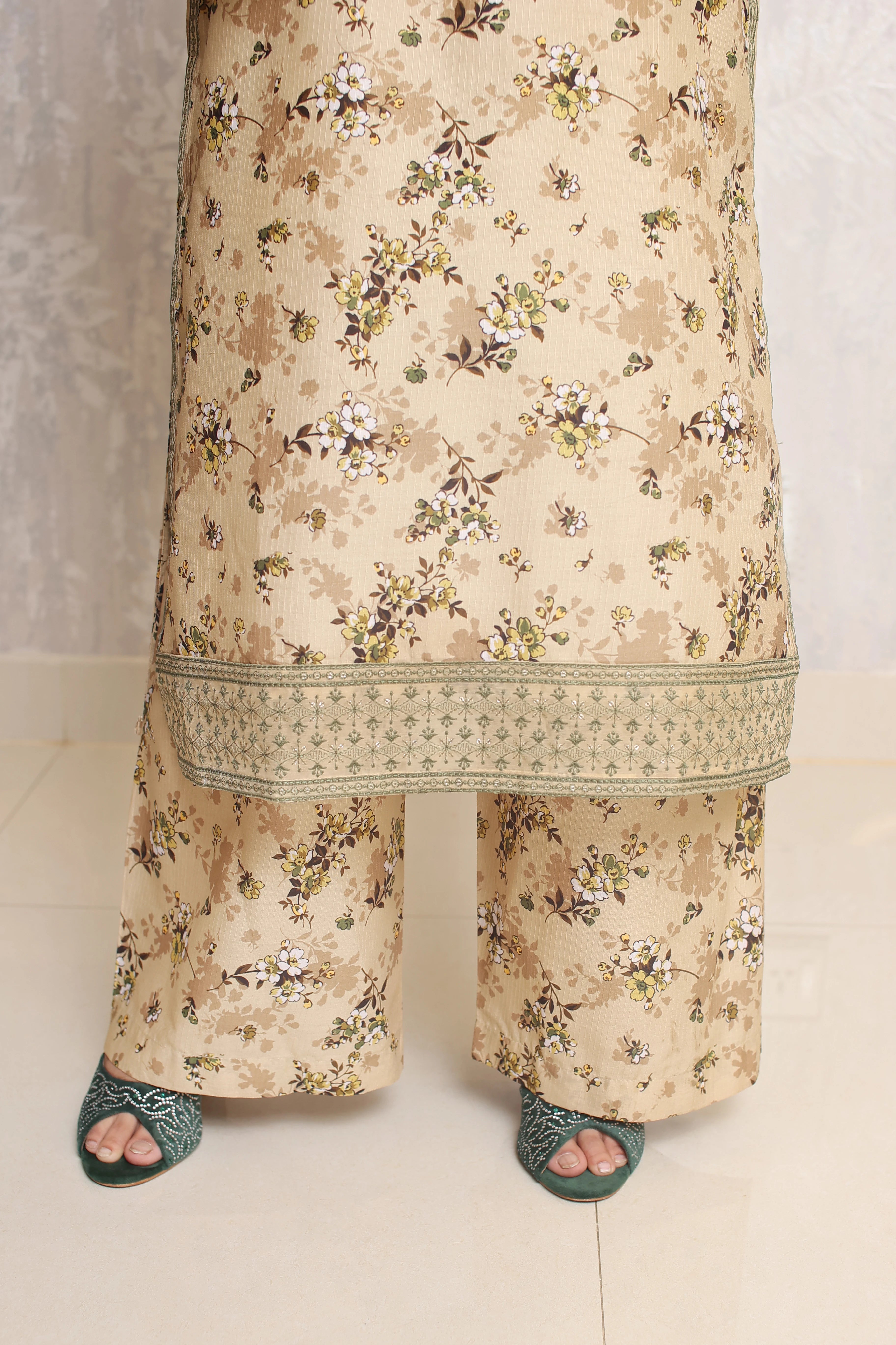 2 Piece - Beige Color Bana Doria Suit | ZB1018-SM