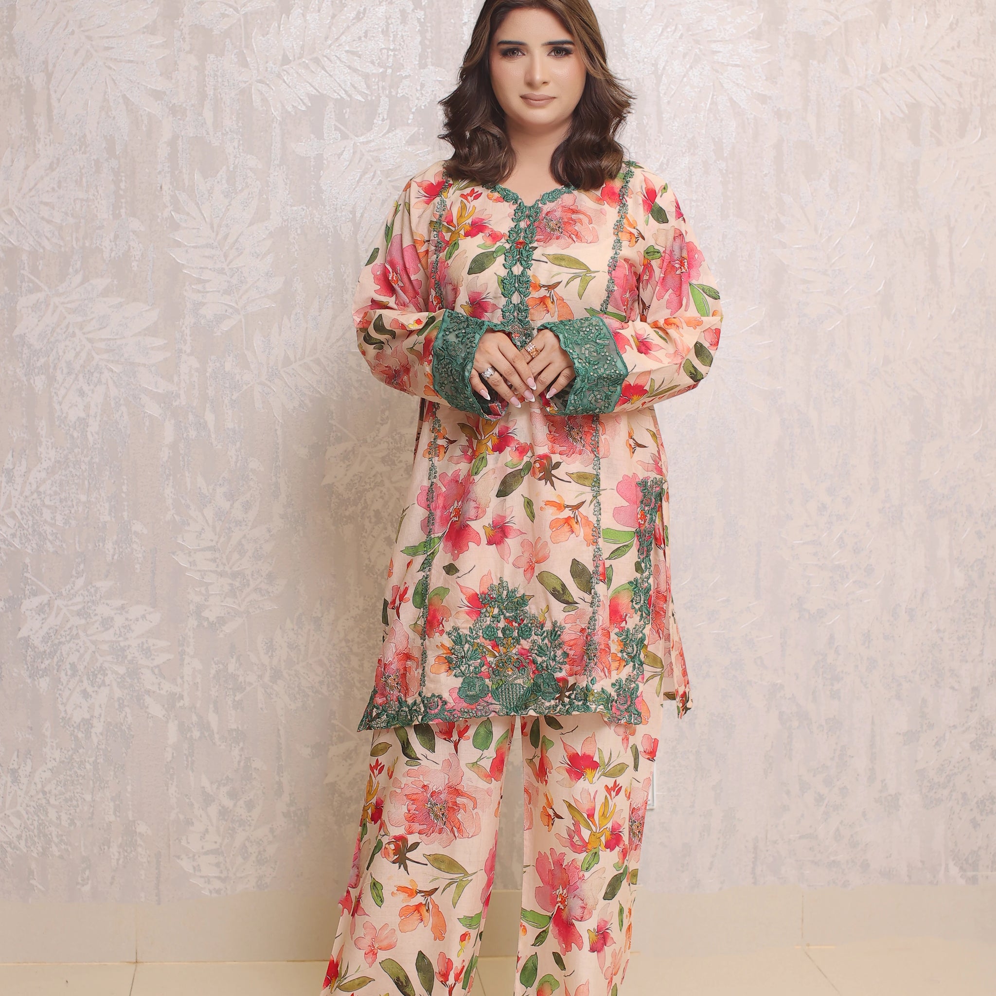 2 Piece - Peach Color Soft Lawn | ZB1021-SM