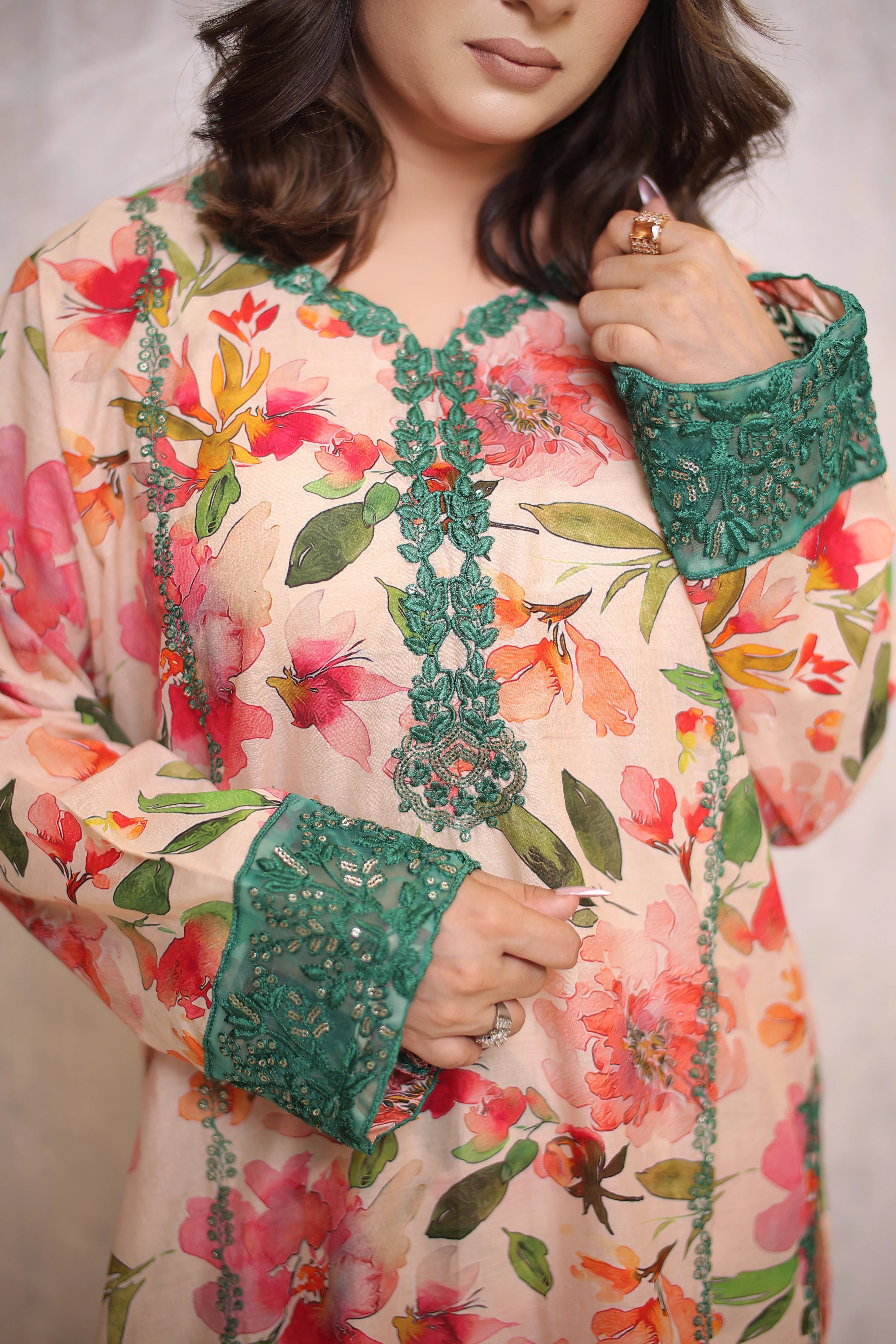 2 Piece - Peach Color Soft Lawn | ZB1021-SM