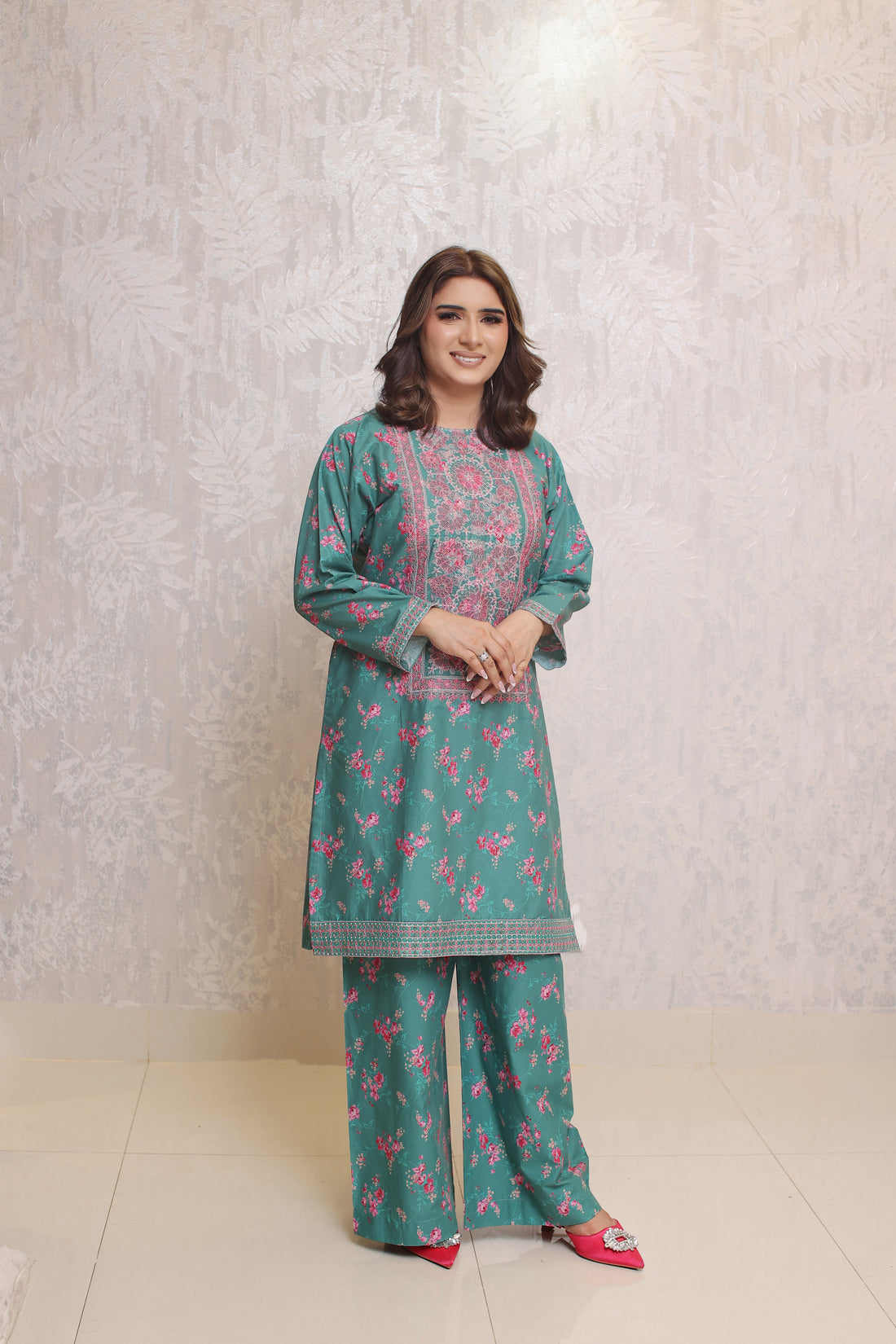 2 Piece - Light Green Printed Soft Cotton | ZB1002-SM