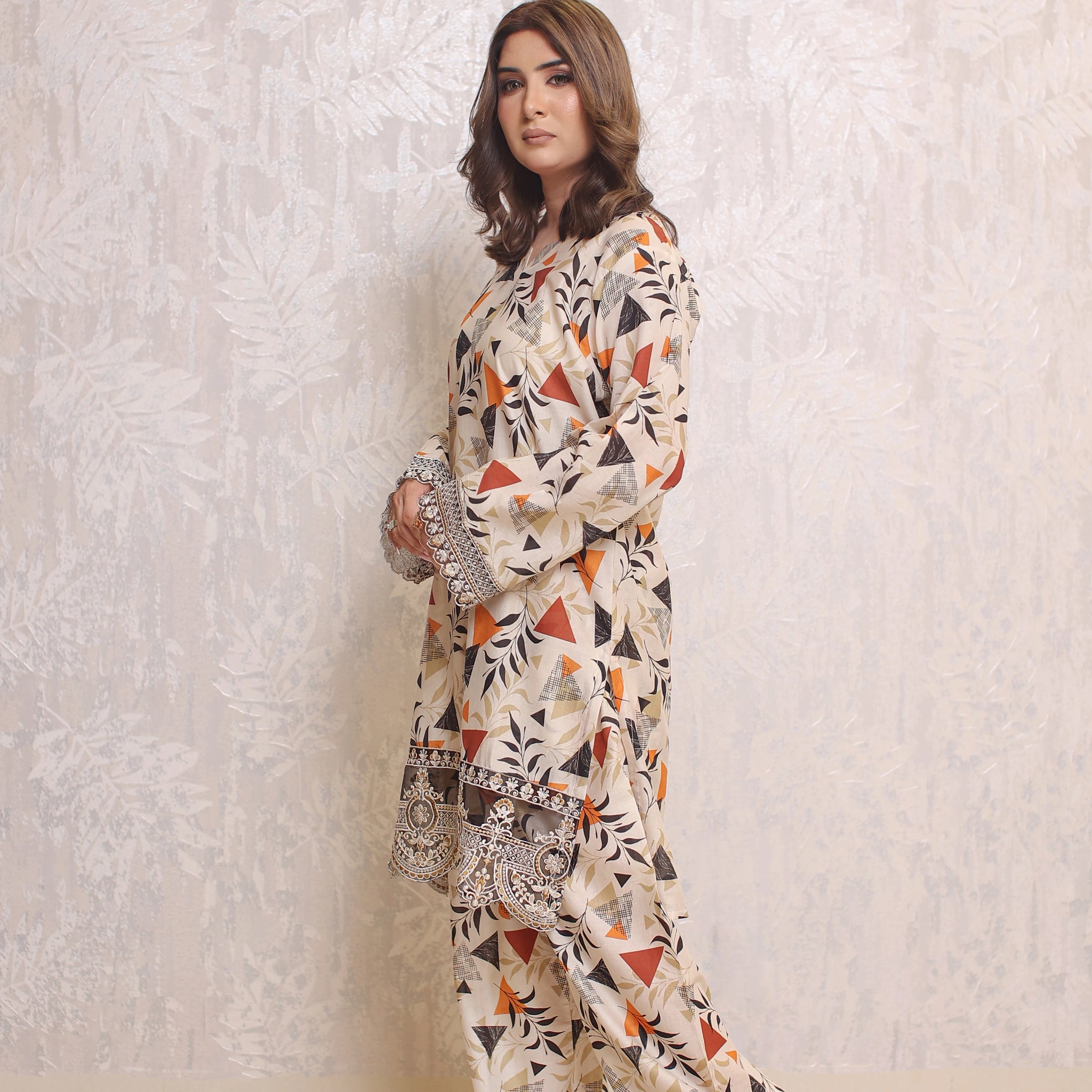 2 Piece - Off White Color Alvera Print Soft Lawn | ZB1011-SM
