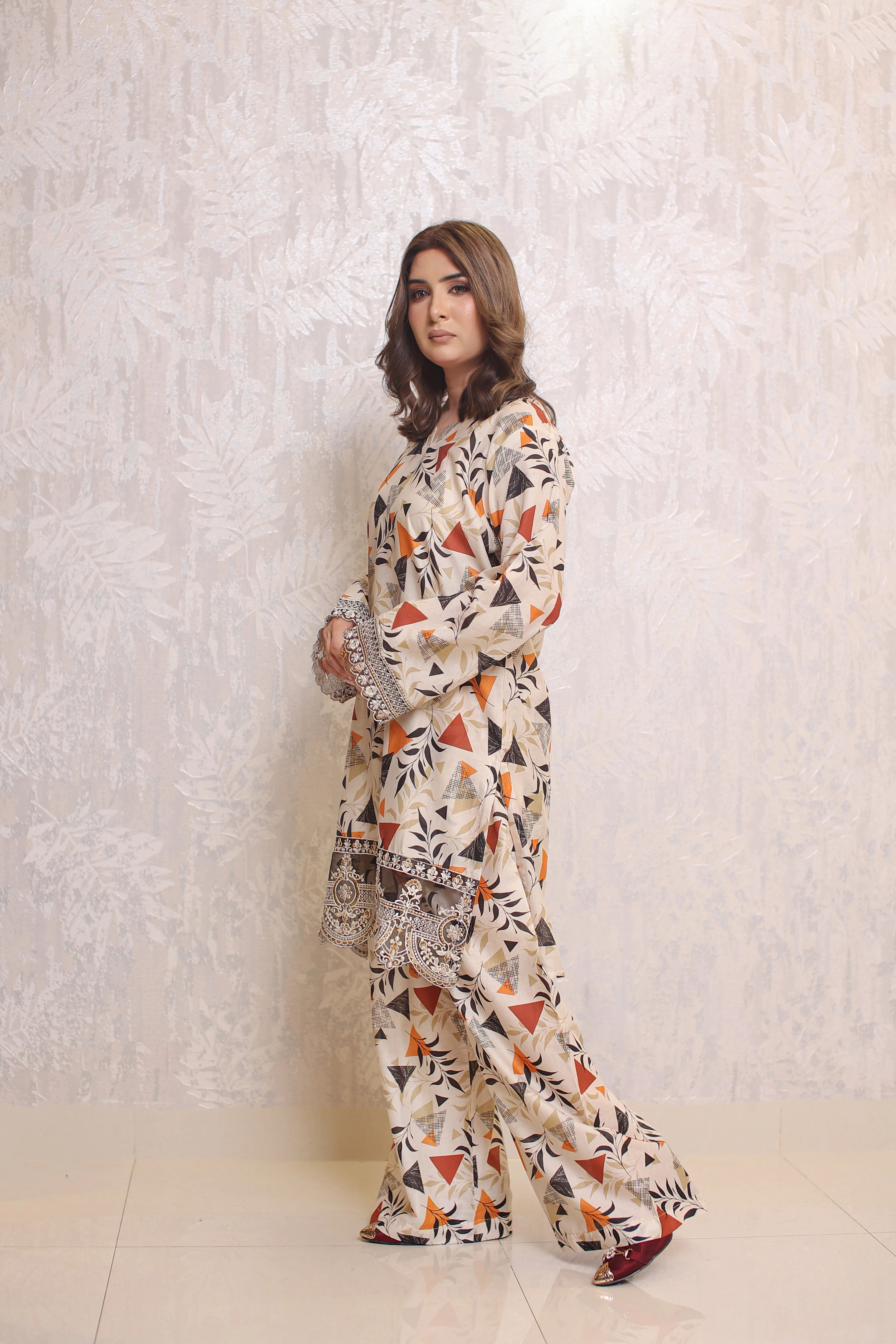 2 Piece - Off White Color Alvera Print Soft Lawn | ZB1011-SM