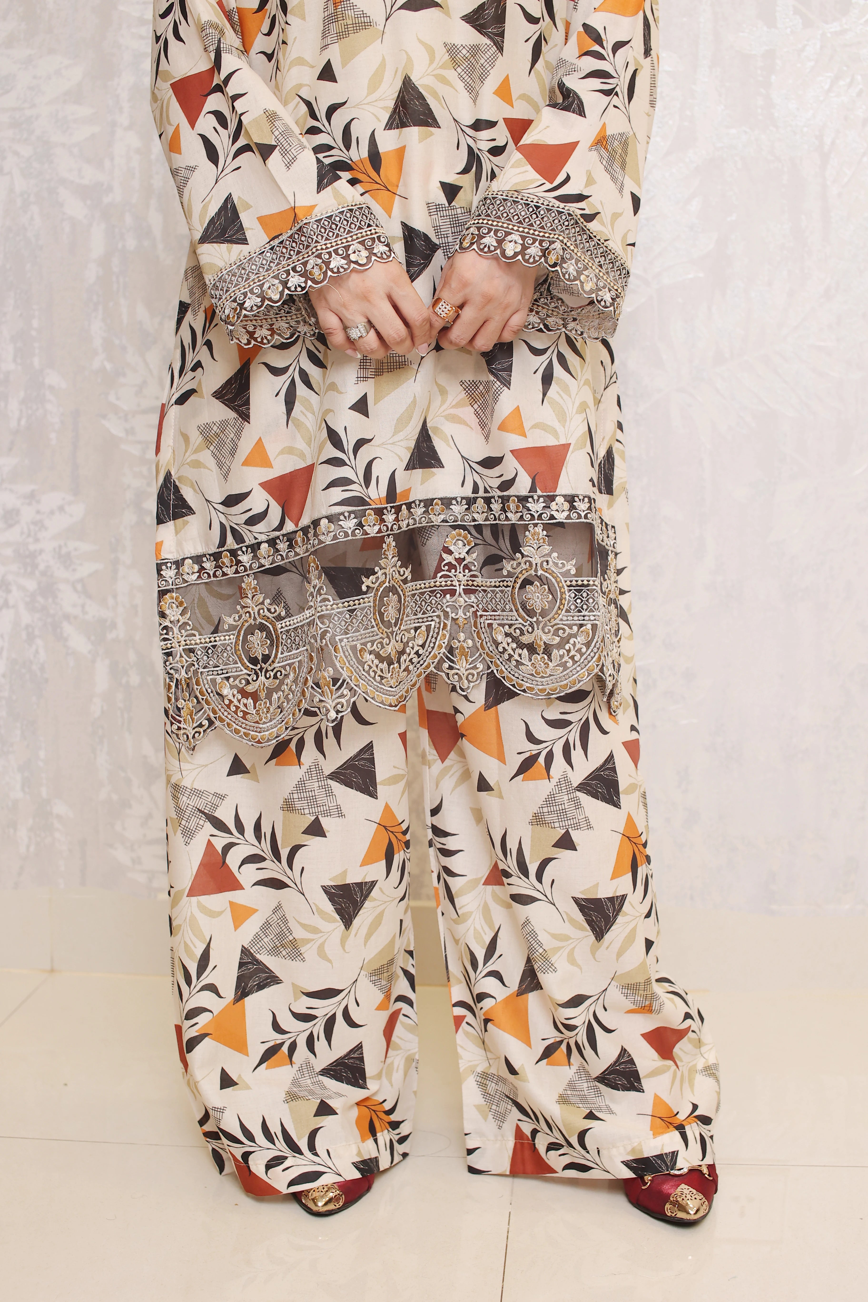 2 Piece - Off White Color Alvera Print Soft Lawn | ZB1011-SM