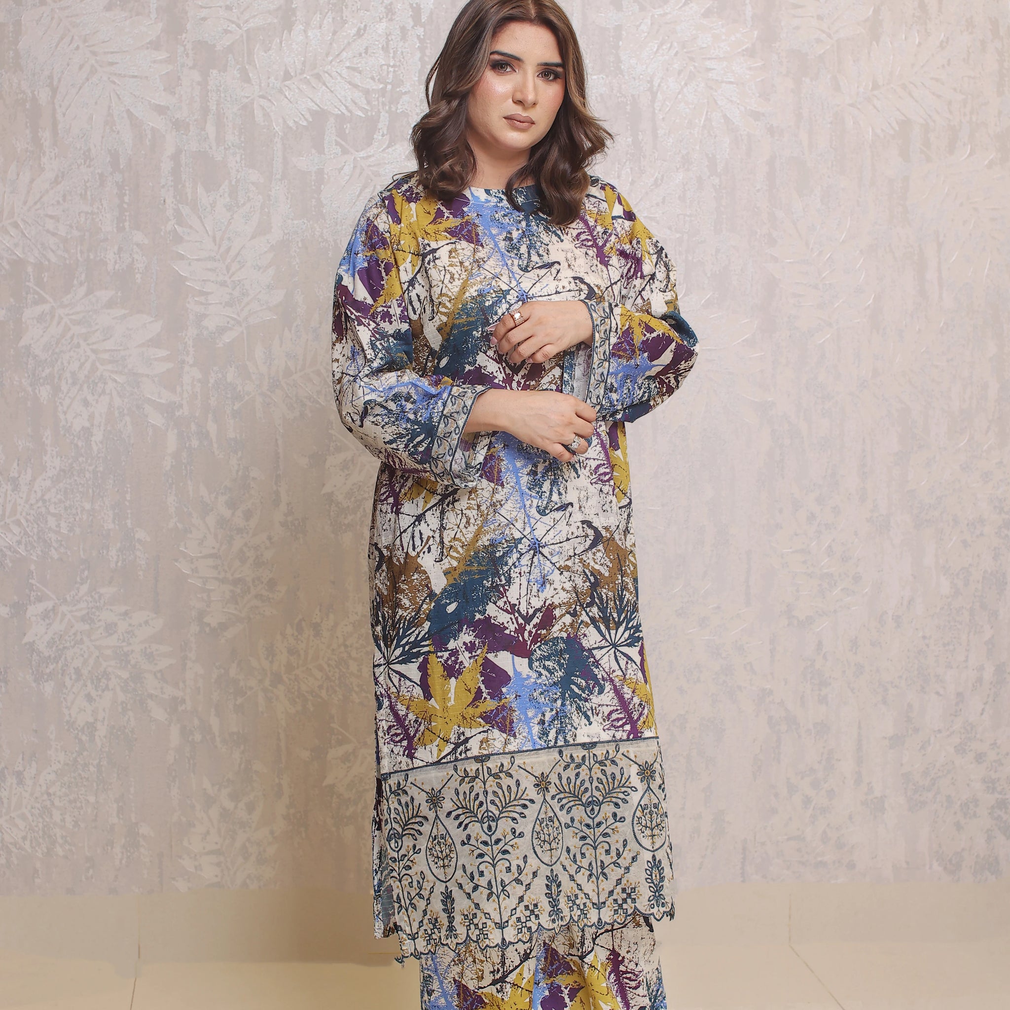 2 Piece - Multi Color Printed Soft Lawn Suit | ZB1020-SM