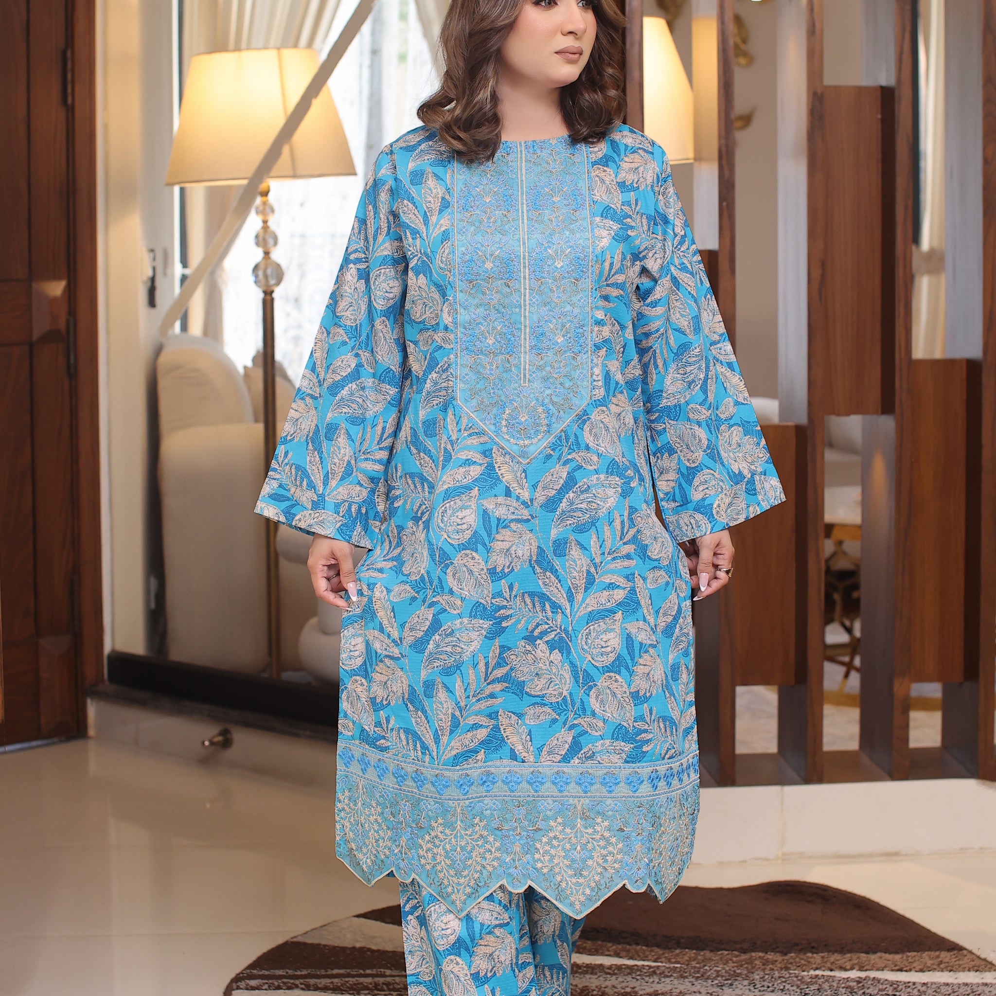 2 Piece - Light Frozen Color All Over Print Bana Dorea Soft Lawn | ZB1012-SM