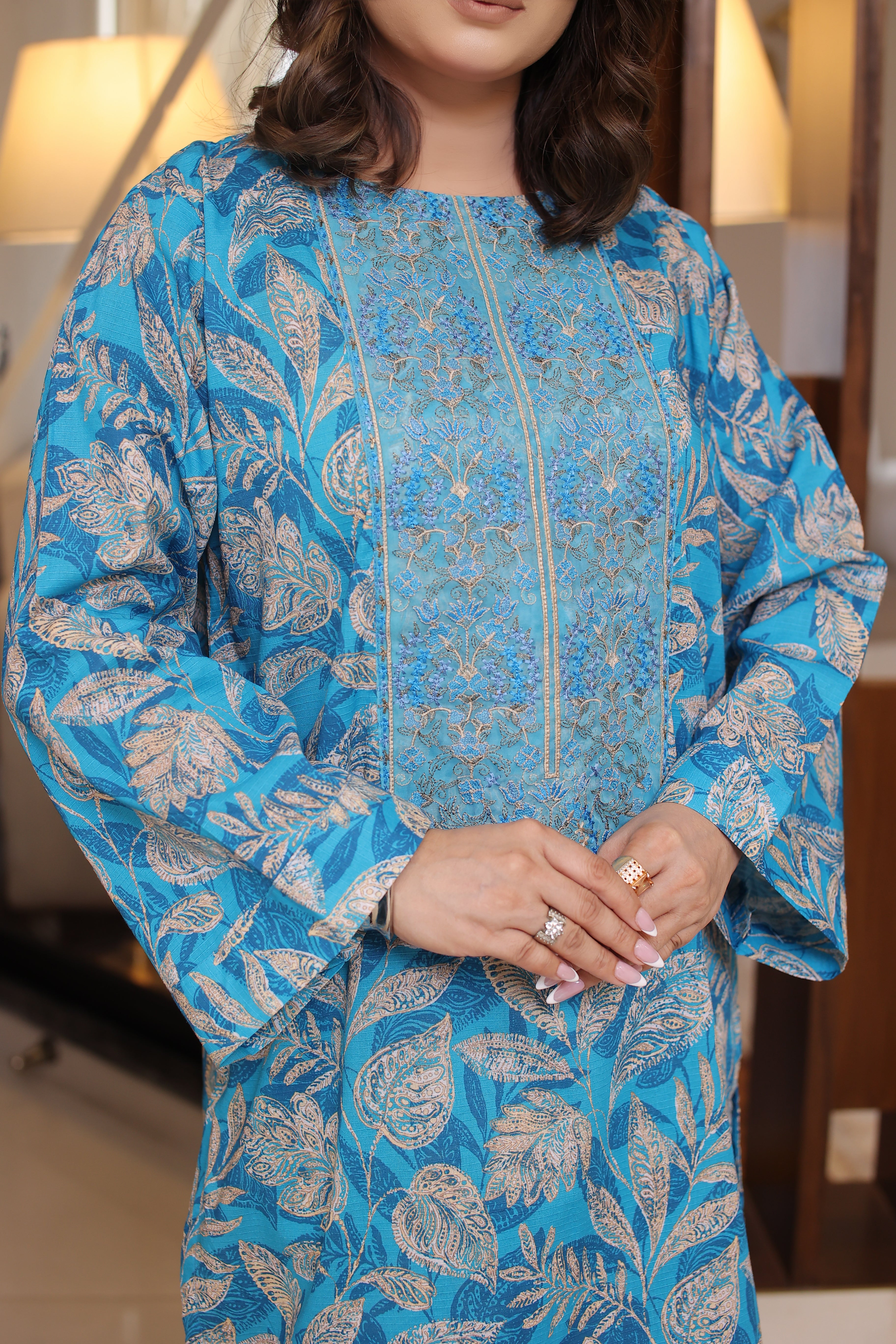 2 Piece - Light Frozen Color All Over Print Bana Dorea Soft Lawn | ZB1012-SM